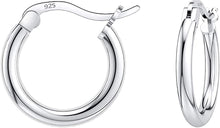 Load image into Gallery viewer, 925 Sterling silver Round Hoop Earrings for Women, Girls &amp; Men Comes in 10MM-25MM (12)
