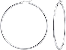 Load image into Gallery viewer, 925 Sterling silver Round Hoop Earrings for Women &amp; Girls Comes in 55MM
