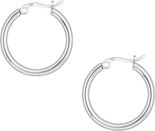 Load image into Gallery viewer, 925 Sterling silver Round Hoop Earrings for Women, Girls &amp; Men Comes in 20MM (20)
