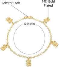 Load image into Gallery viewer, 14K Gold Plated 10 Inches Pendant Charm Chain Summer Anklet for Women &amp; Girls Comes With Gift Box
