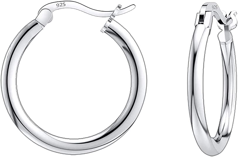 925 Sterling silver Round Hoop Earrings for Women, Girls & Men Comes in 18MM (18)