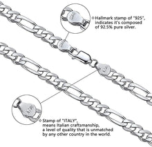 Load image into Gallery viewer, 925 Sterling Silver 3.5mm Italian Solid Figaro Link Chain Necklace With Gift Box For Men &amp; Women - Made in Italy
