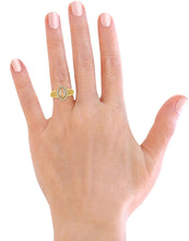 Load image into Gallery viewer, 18K Gold Plated Yellow White &amp; Rose Tri Color Lady of Guadalupe Virgin Mary with Round Cut Cubic Zirconia Women&#39;s Girl&#39;s Religious Ring Comes with Gift Box
