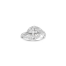 Load image into Gallery viewer, 18K White Gold Plated Round Cut Cubic Zirconia Small Cross Band Ring Women&#39;s Girl&#39;s Religious Ring
