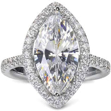 Load image into Gallery viewer, 18K Gold Plated Marquise &amp; Round Cut Cubic Zirconia Wedding Engagement Women Statement Ring
