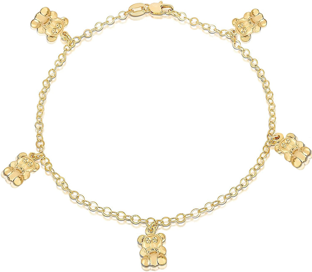 14K Gold Plated 10 Inches Pendant Charm Chain Summer Anklet for Women & Girls Comes With Gift Box