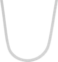 Load image into Gallery viewer, 925 Sterling Silver 4.5mm Herringbone Flat Snake Magic Chain Necklace for Men &amp; Women - Made in Italy
