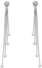 Load image into Gallery viewer, 925 Sterling Silver White Yellow &amp; Rose Color Dangle Drop Ball Tassel Threader Stud Women Earrings (White)
