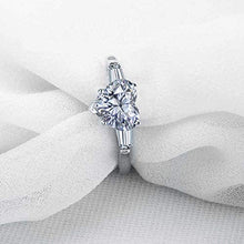 Load image into Gallery viewer, 18K Gold Plated Heart Cut Cubic Zirconia 3 Stone Wedding Engagement Women Statement Ring
