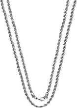 Load image into Gallery viewer, 2mm Stainless Steel Rope Twist Necklace Chain for Men &amp; Women Comes in 16-30 inches (16, 2mm)
