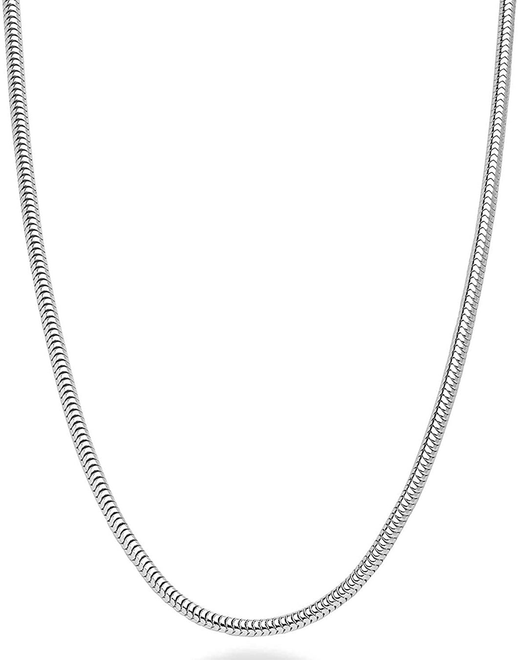 925 Sterling Silver 3mm Solid Italian Round Diamond Cut Flexible Snake Chain Necklace With Gift Box For Men & Women - Made in Italy