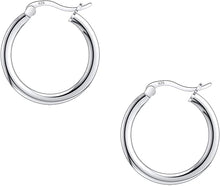 Load image into Gallery viewer, 925 Sterling silver Round Hoop Earrings for Women, Girls &amp; Men Comes in 18MM (18)
