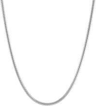 Load image into Gallery viewer, 925 Sterling Silver Solid Italian Round Diamond Cut Snake Chain Necklace For Men &amp; Women - Made in Italy Comes in 2MM
