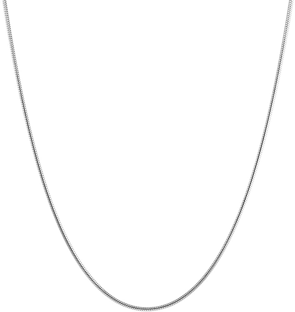 925 Sterling Silver Solid Italian Round Diamond Cut Snake Chain Necklace For Men & Women - Made in Italy Comes in 0.8mm