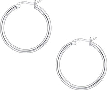 Load image into Gallery viewer, 925 Sterling silver Round Hoop Earrings for Women, Girls &amp; Men Comes in 25MM (25)
