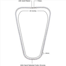 Load image into Gallery viewer, Savlano 18K White Gold Plated Cubic Zirconia Round 4MM Classic Tennis 18 Inches Chain Necklace For Women, Girls &amp; Men
