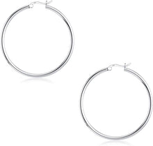 Load image into Gallery viewer, 925 Sterling silver Round Hoop Earrings for Women &amp; Girls Comes in 40MM
