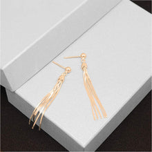 Load image into Gallery viewer, 925 Sterling Silver White Yellow &amp; Rose Color Dangle Drop Tassel Threader Stud Women Earrings (Rose)
