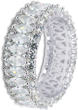 Load image into Gallery viewer, 18K Gold Plated Cubic Zirconia Marquis Cut Eternity Lustrous Ring Band for Women &amp; Girl
