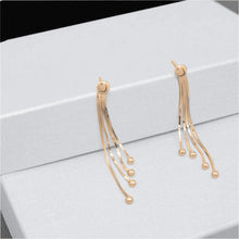 Load image into Gallery viewer, 925 Sterling Silver White Yellow &amp; Rose Color Dangle Drop Ball Tassel Threader Stud Women Earrings (Rose)
