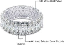 Load image into Gallery viewer, 18K Gold Plated Cubic Zirconia Marquis Cut Eternity Lustrous Ring Band for Women &amp; Girl
