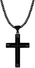 Load image into Gallery viewer, Stainless Steel Black Color Cross Pendant 24 inch Cuban Chain Necklace for Men
