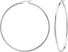 Load image into Gallery viewer, 925 Sterling silver Round Hoop Earrings for Women &amp; Girls Comes in 65MM
