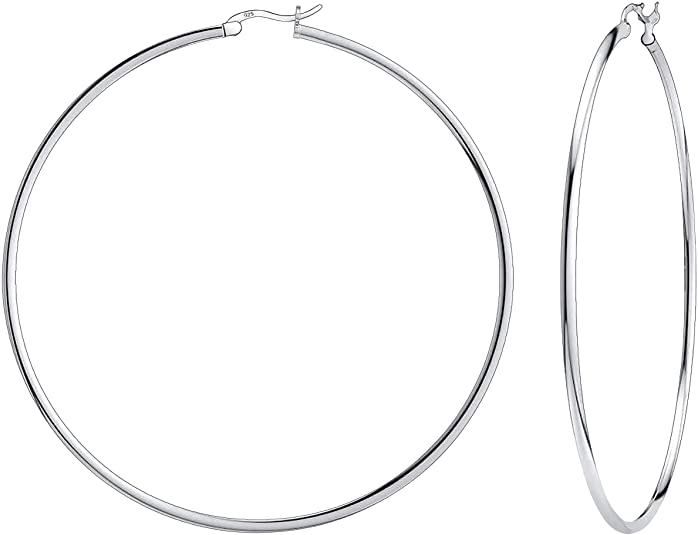 925 Sterling silver Round Hoop Earrings for Women & Girls Comes in 65MM